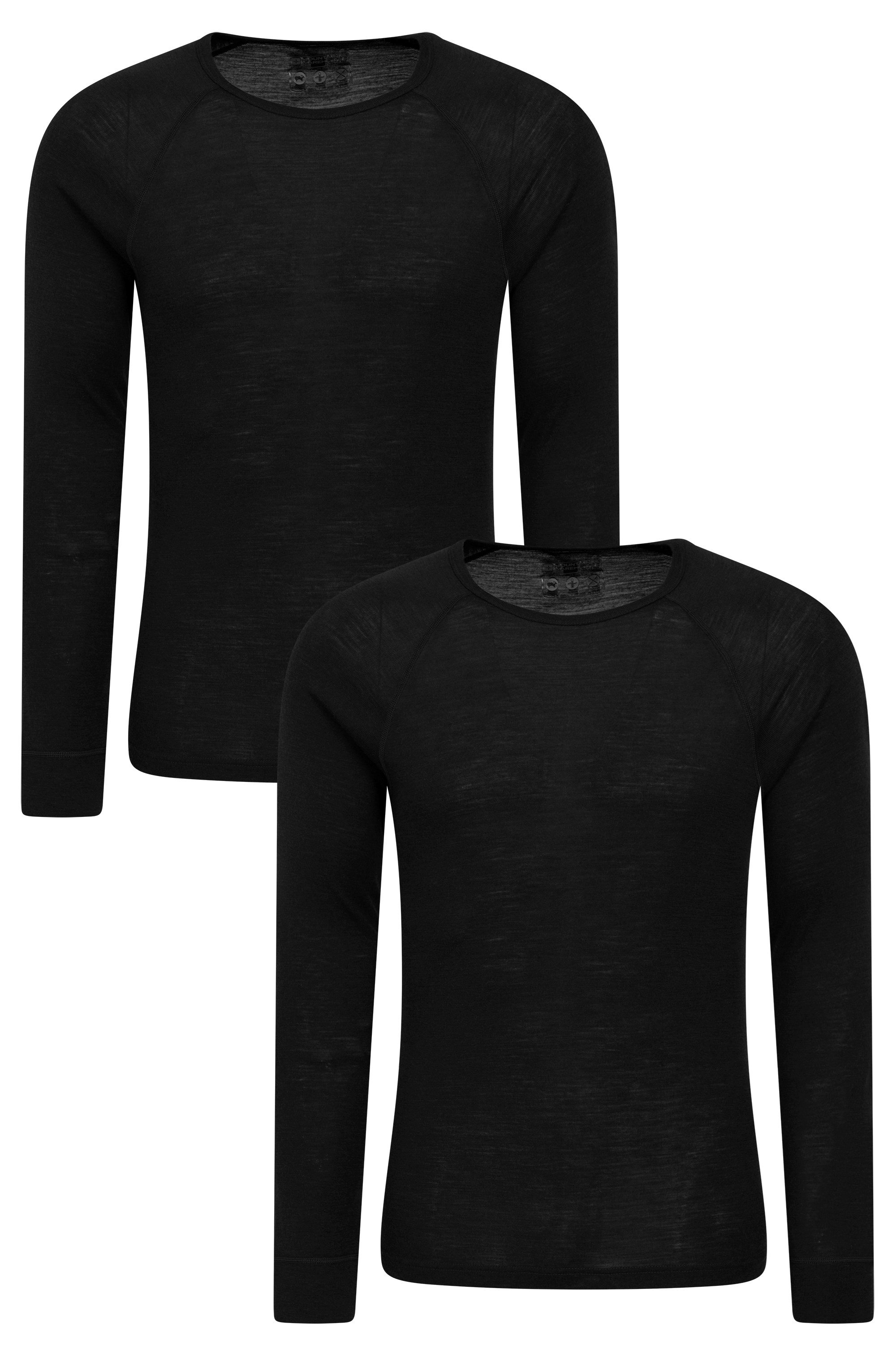 Merino Baselayer Top für Herren, Multipack - Schwarz