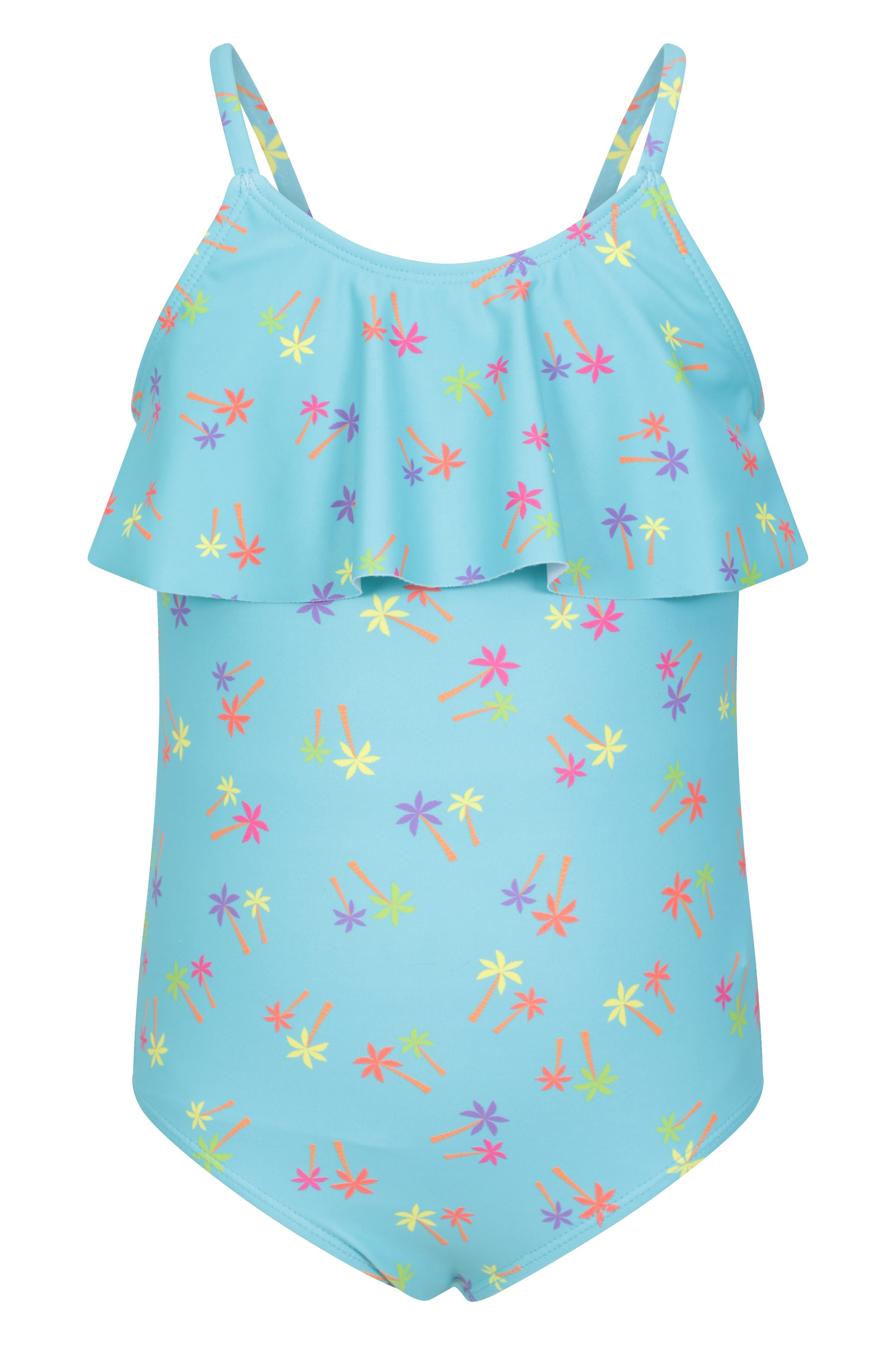 Gerüschter Badeanzug für Kinder - Türkis