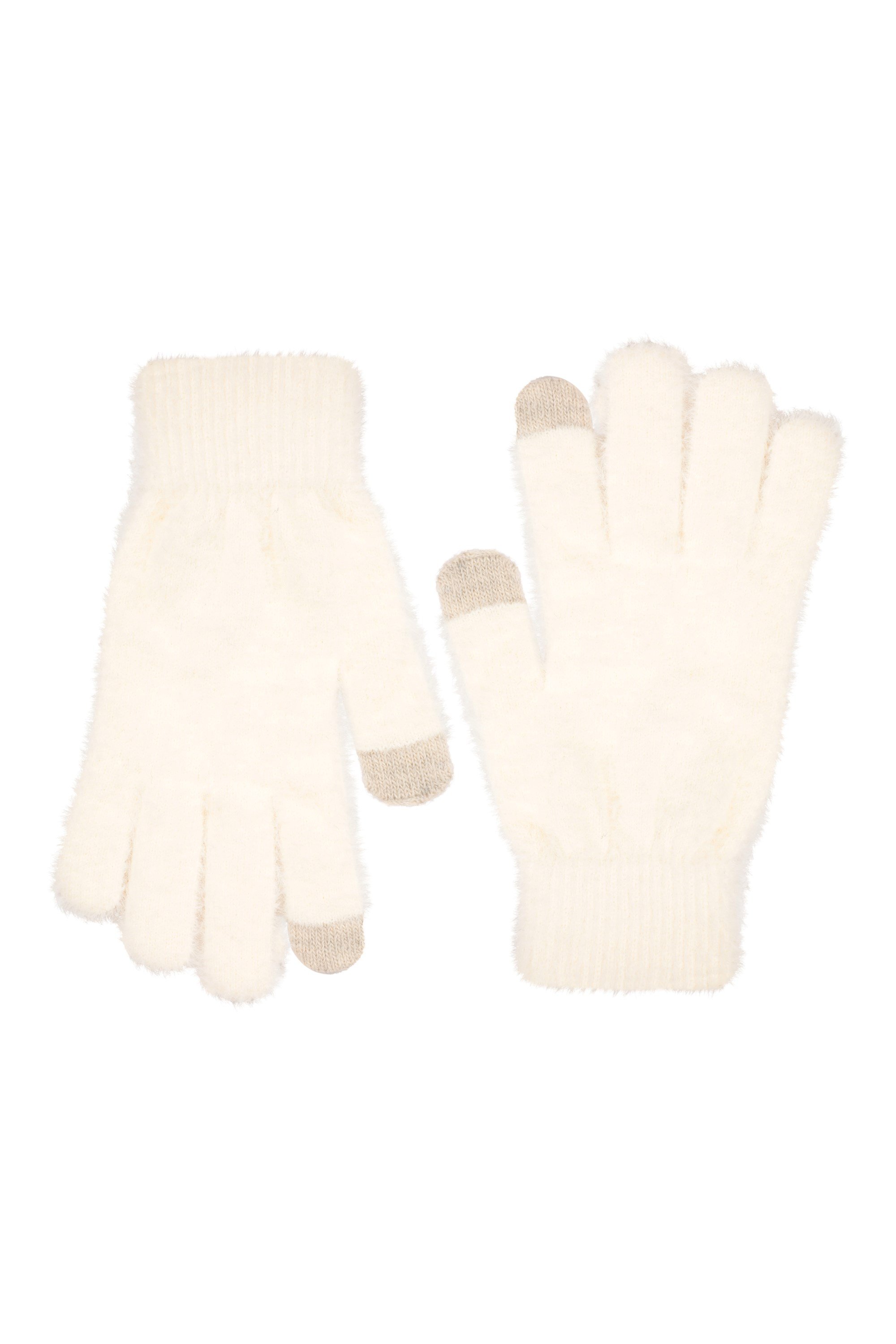 Weiche Touchscreen Damen-Handschuhe - Cremefarben