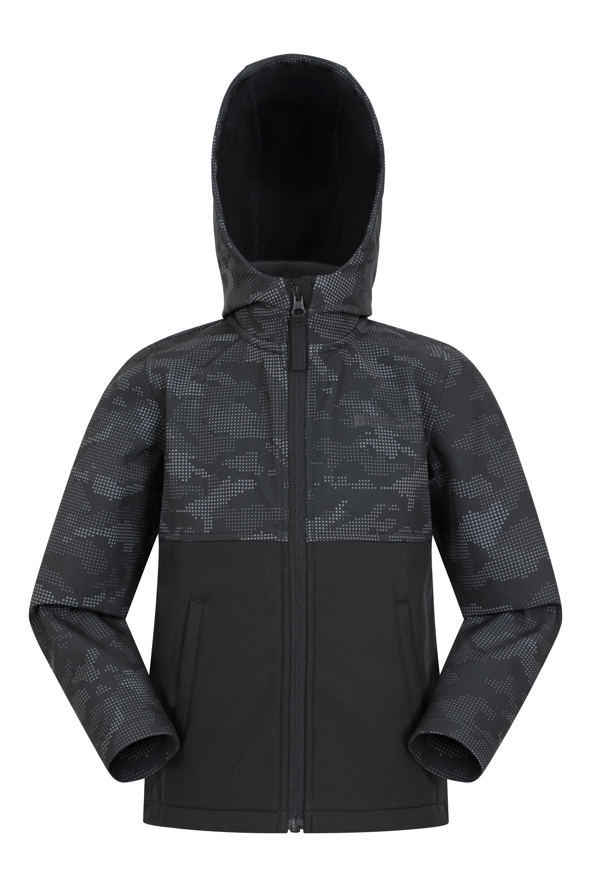 Exodus Camo Kinder Softshell-Jacke - Grau/Schwarz