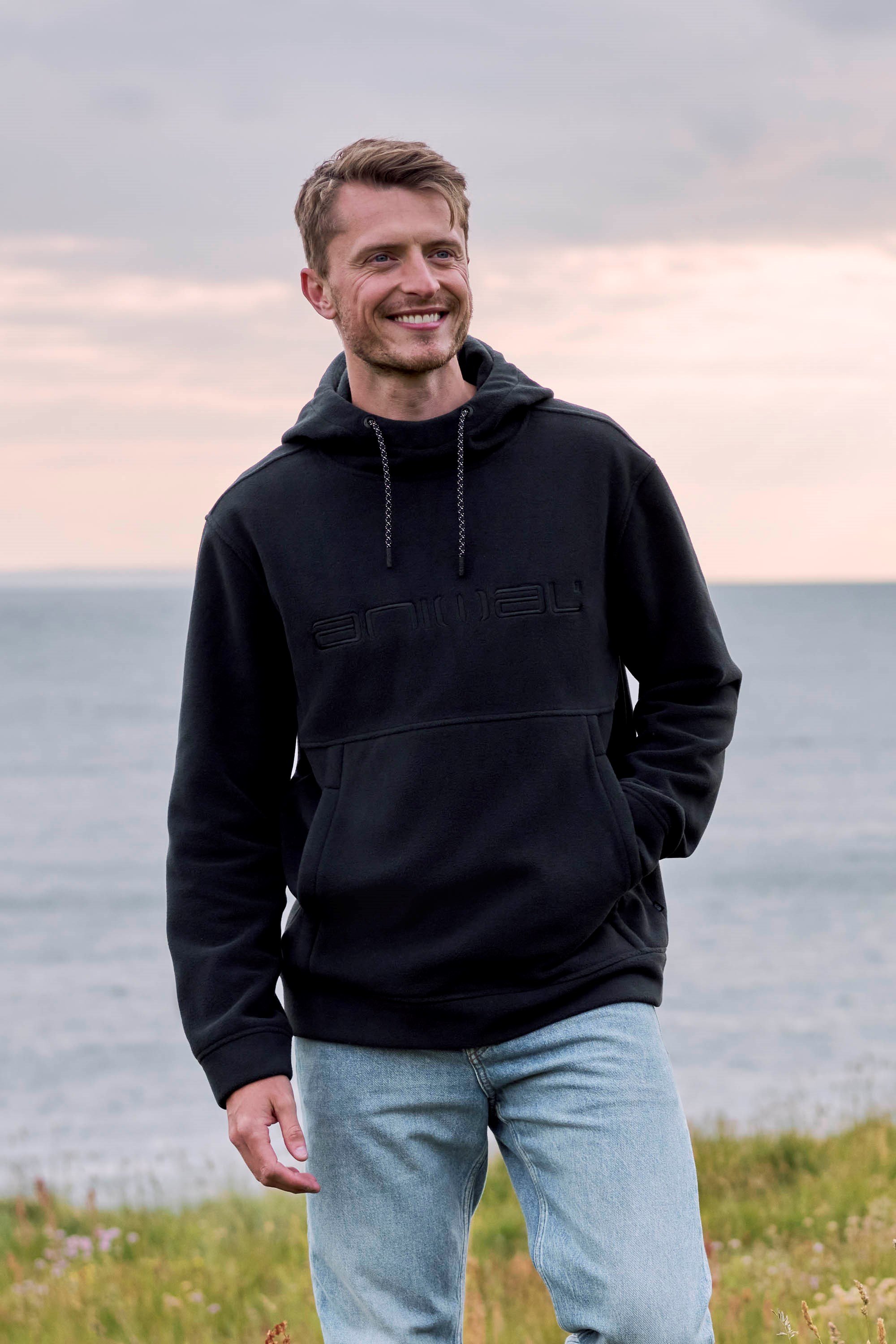 Louis Logo Herren Fleece-Kapuzenpullover - Schwarz