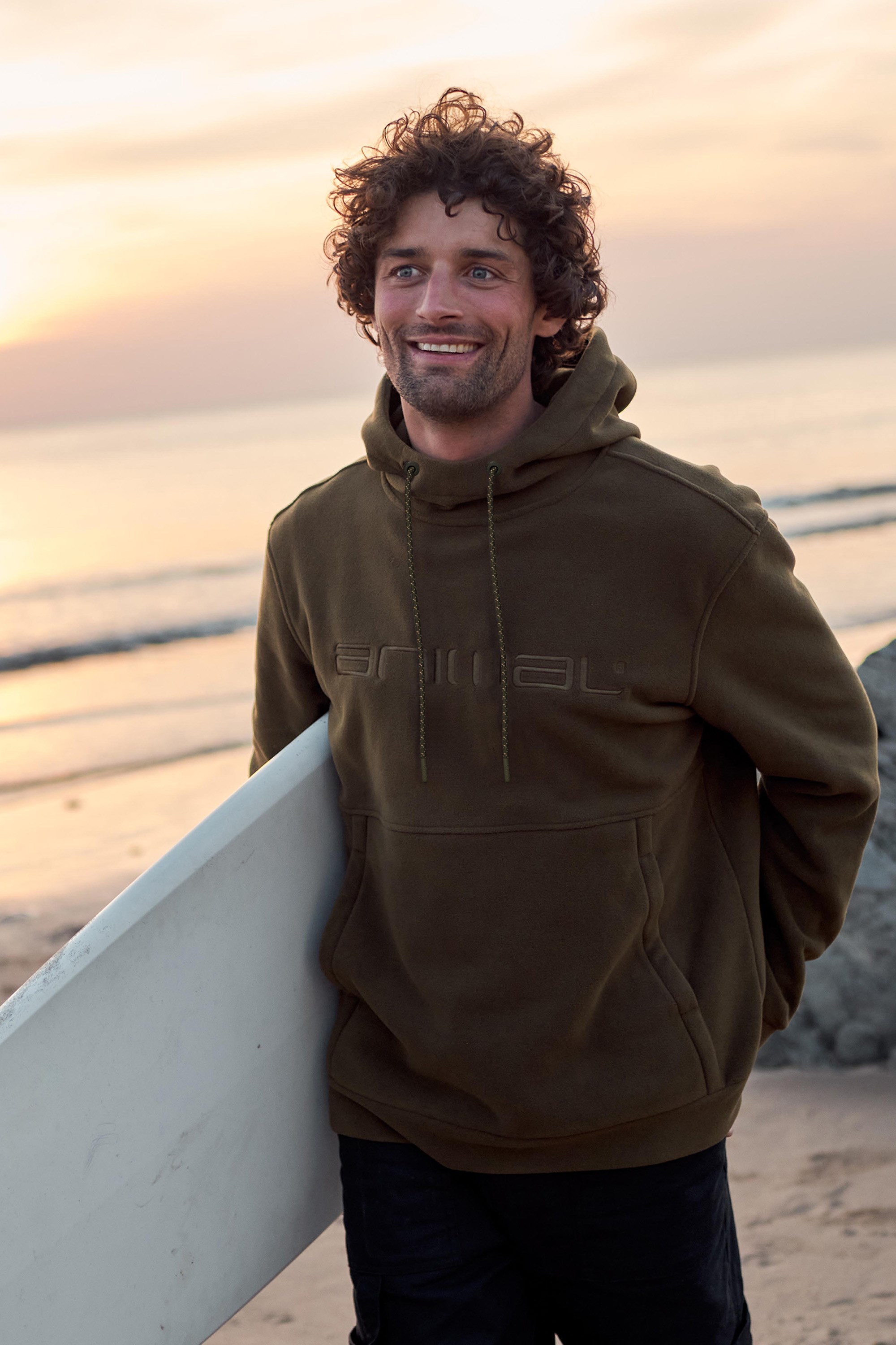 Louis Logo Herren Fleece-Kapuzenpullover - Khaki