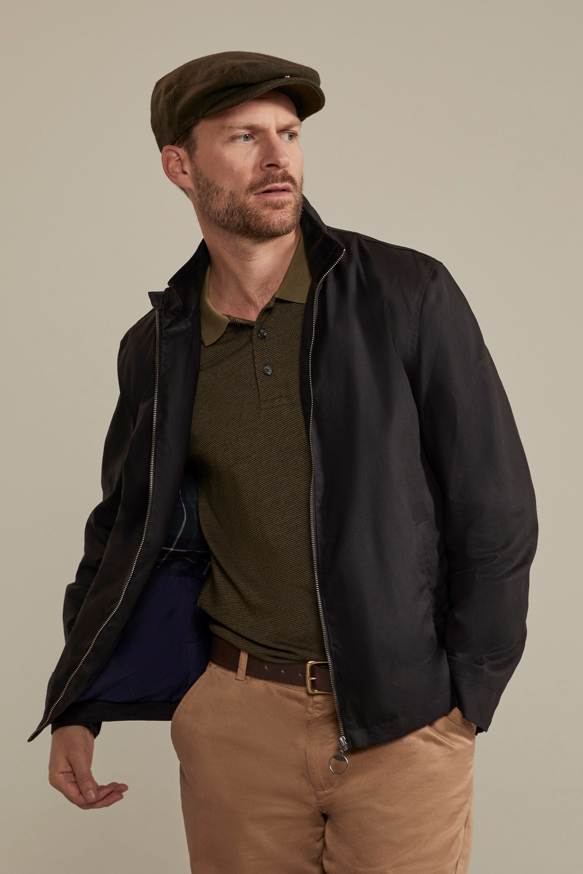 Porthleven Herren Wachsjacke - Schwarz