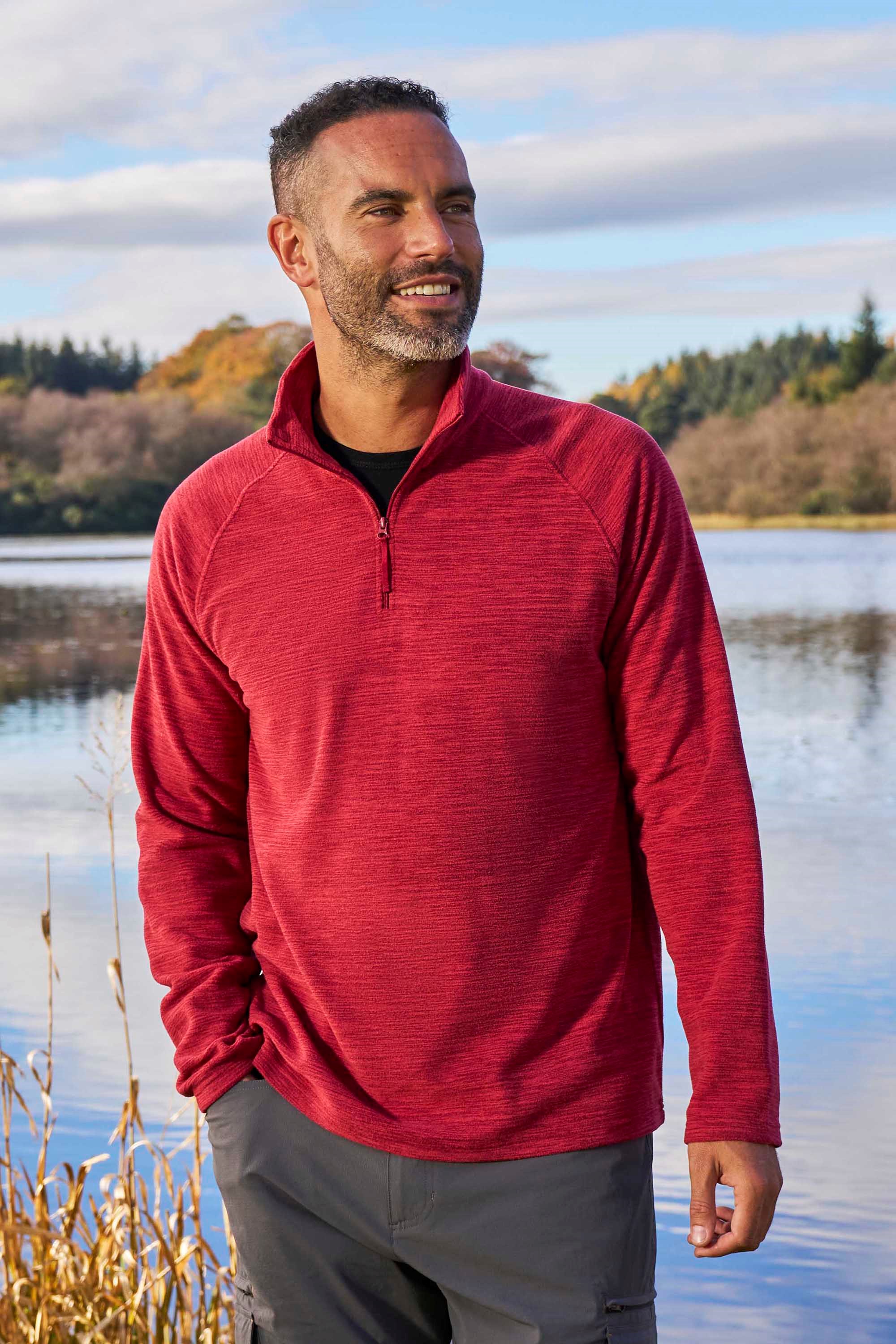 Snowdon II Herren-Mikrofleece - Dunkel Rot