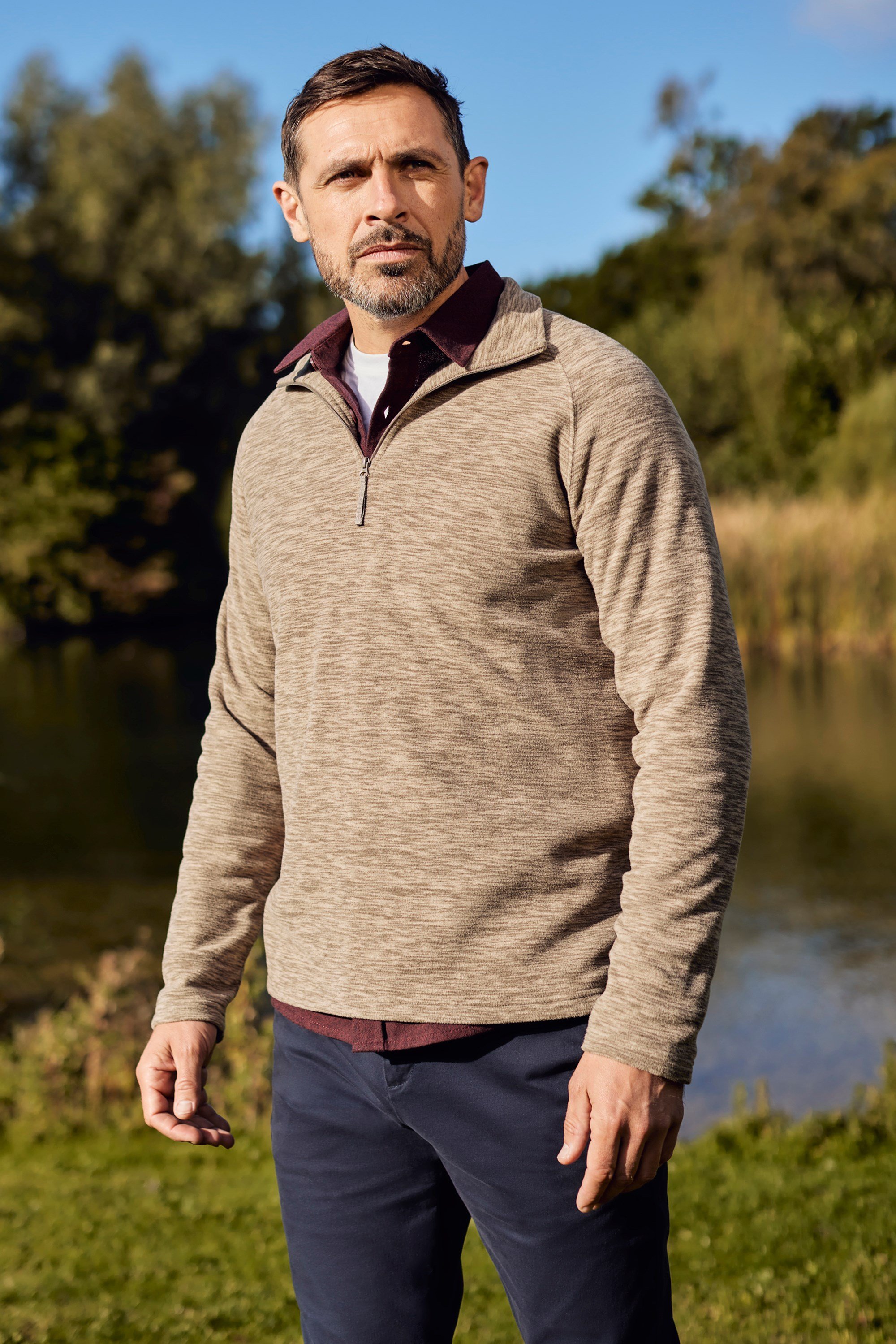 Snowdon II Herren-Mikrofleece - Hell Braun
