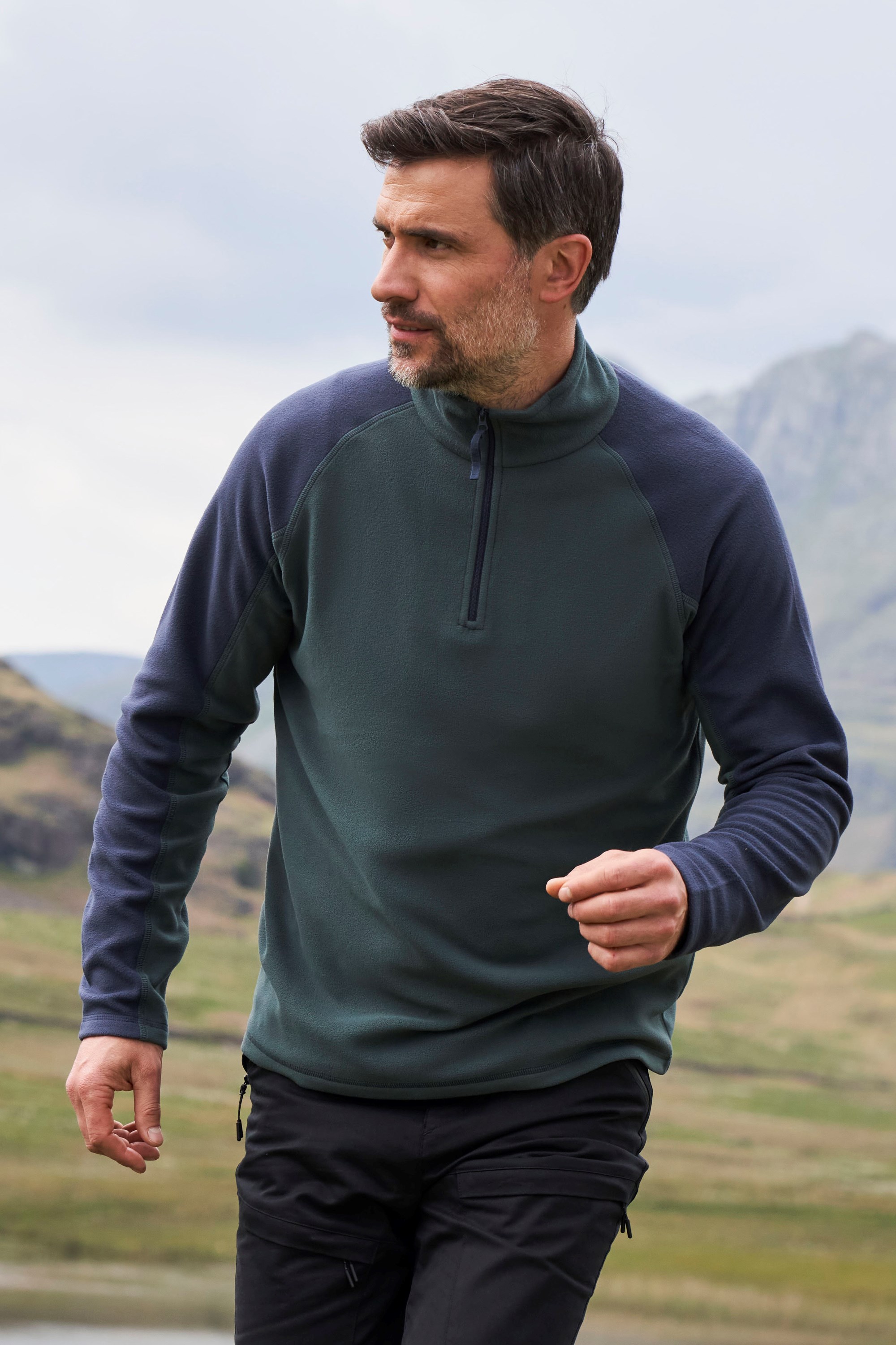Ashbourne II Herren Fleece mit Reißverschluss - Dunkel-Khaki