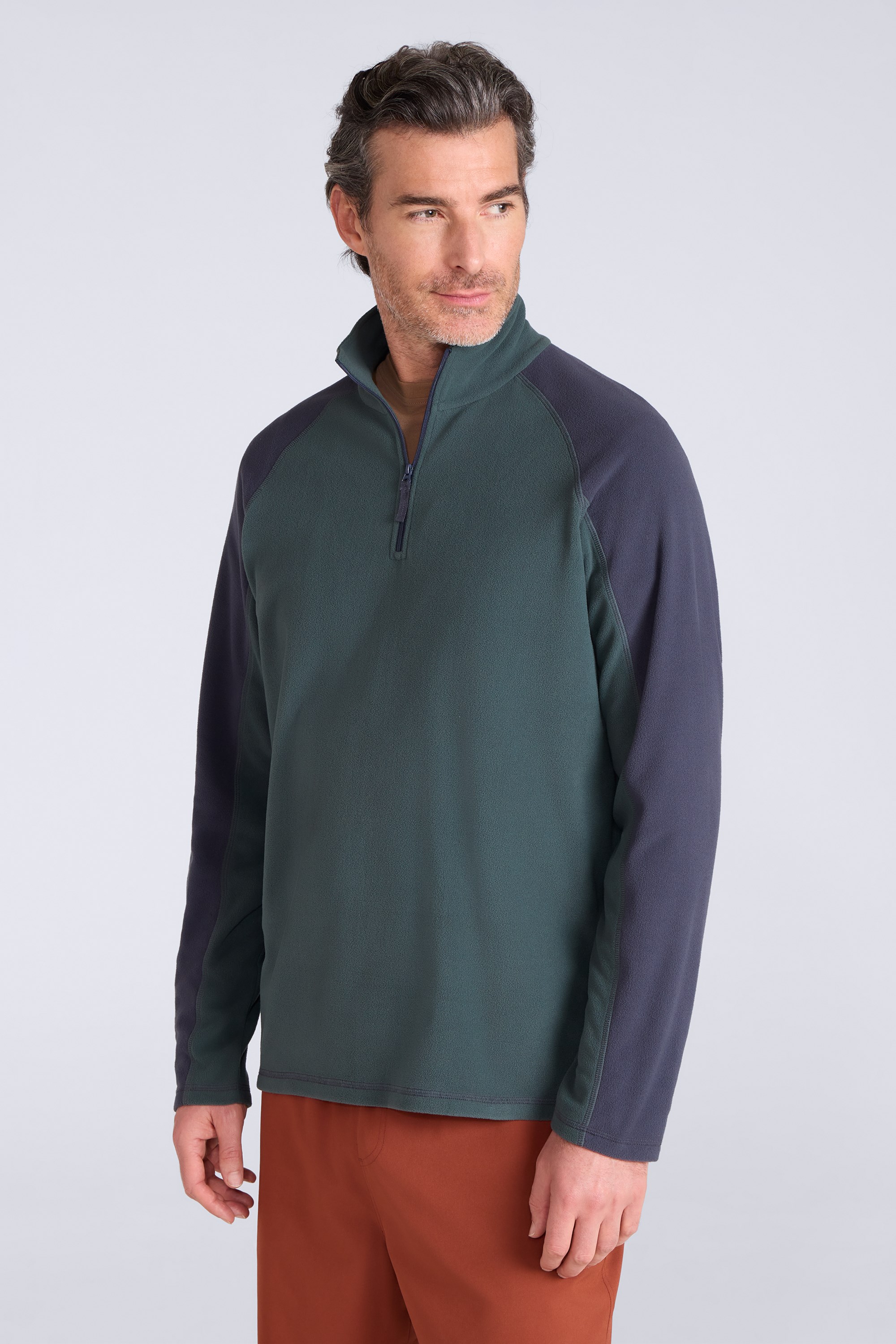 Ashbourne II Herren Fleece mit Reißverschluss - Dunkel-Khaki