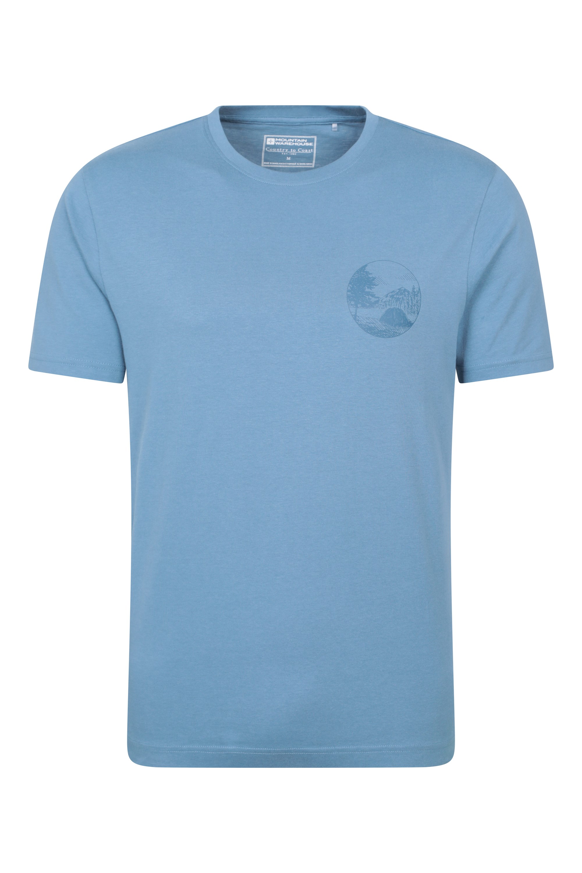 Camping Sketch Herren T-Shirt - Blau