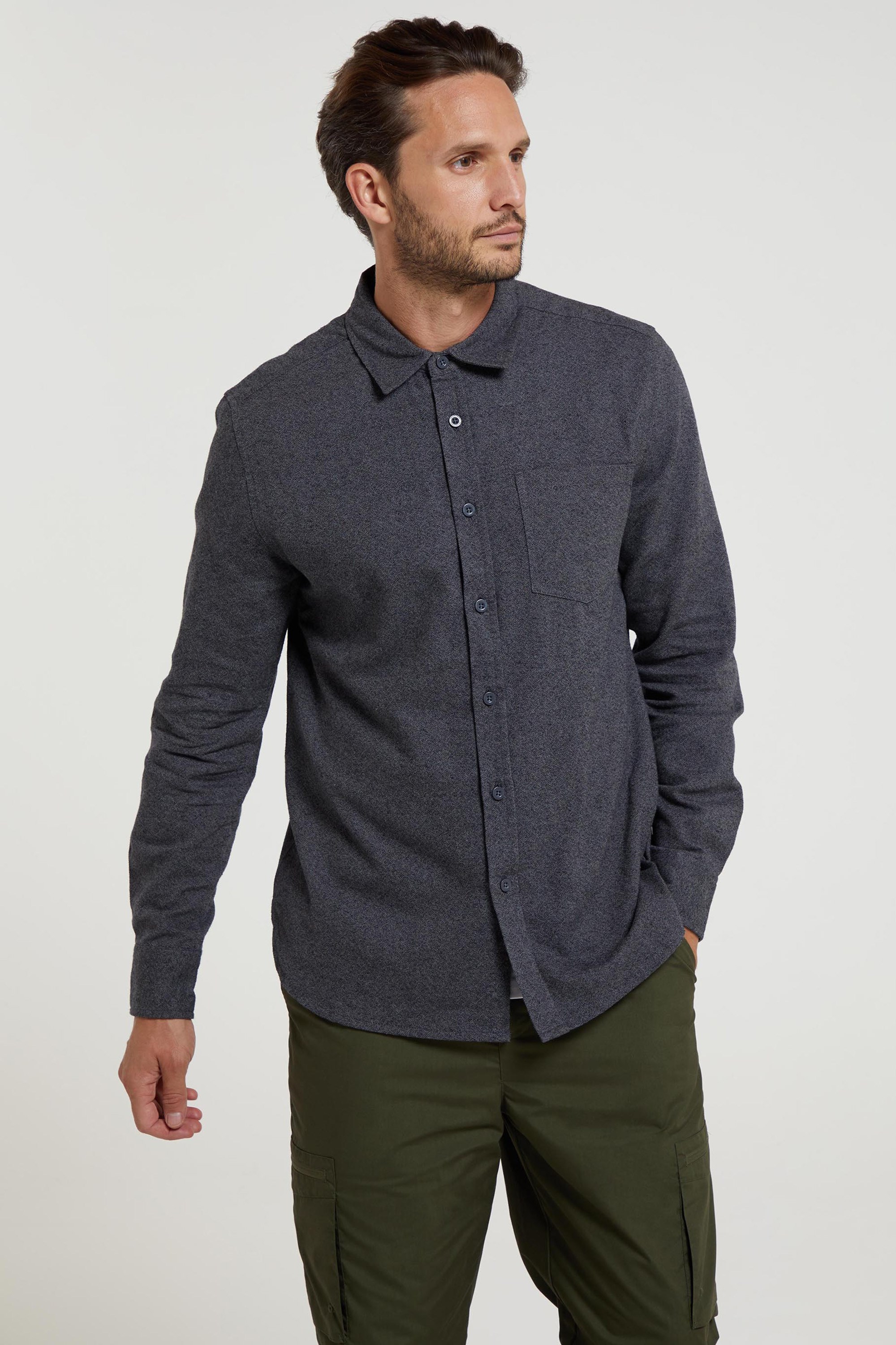 Bamford  Herren Baumwoll-Hemd - Grau