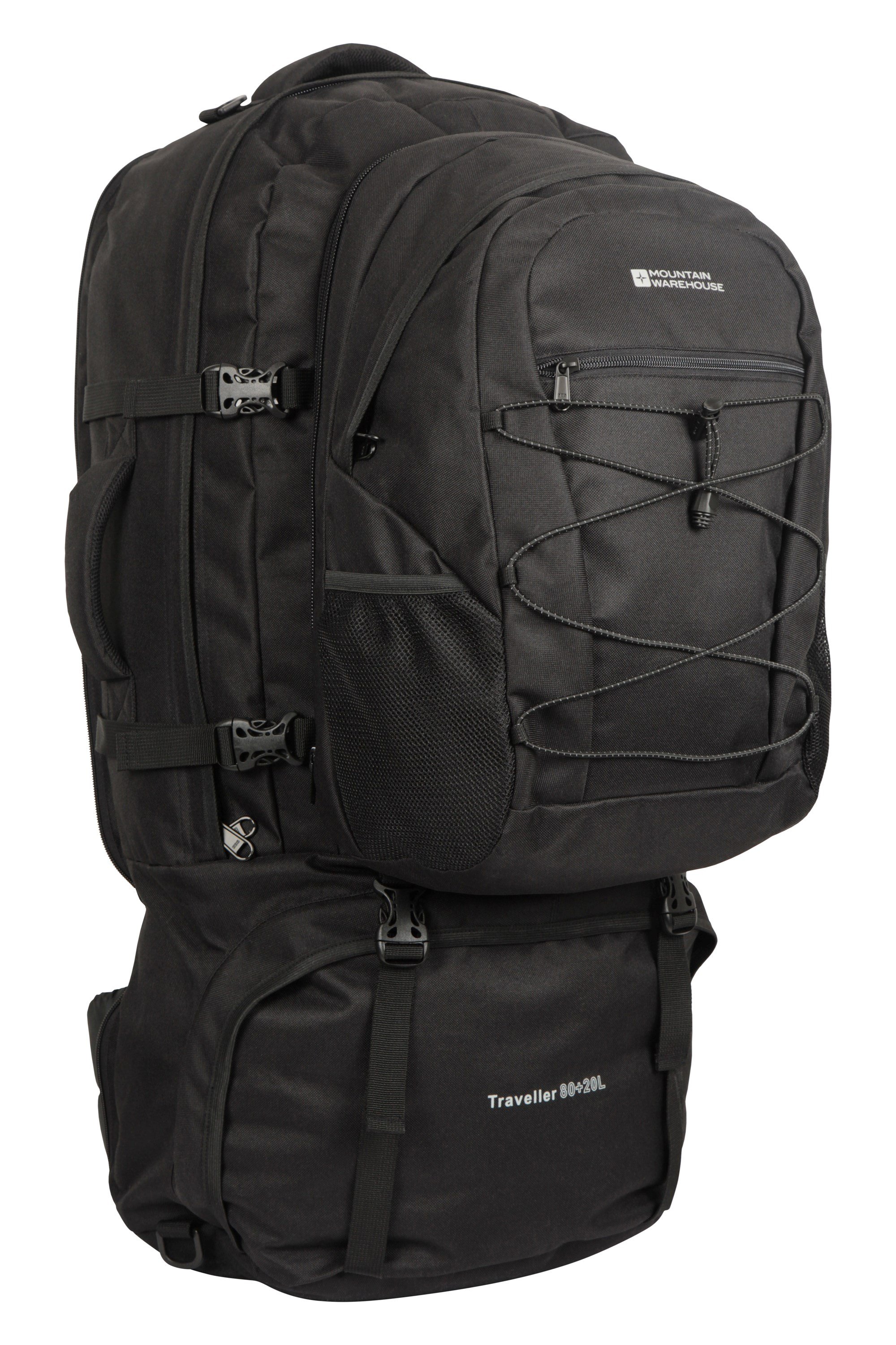 Traveller 80 + 20 Liter Rucksack - Schwarz