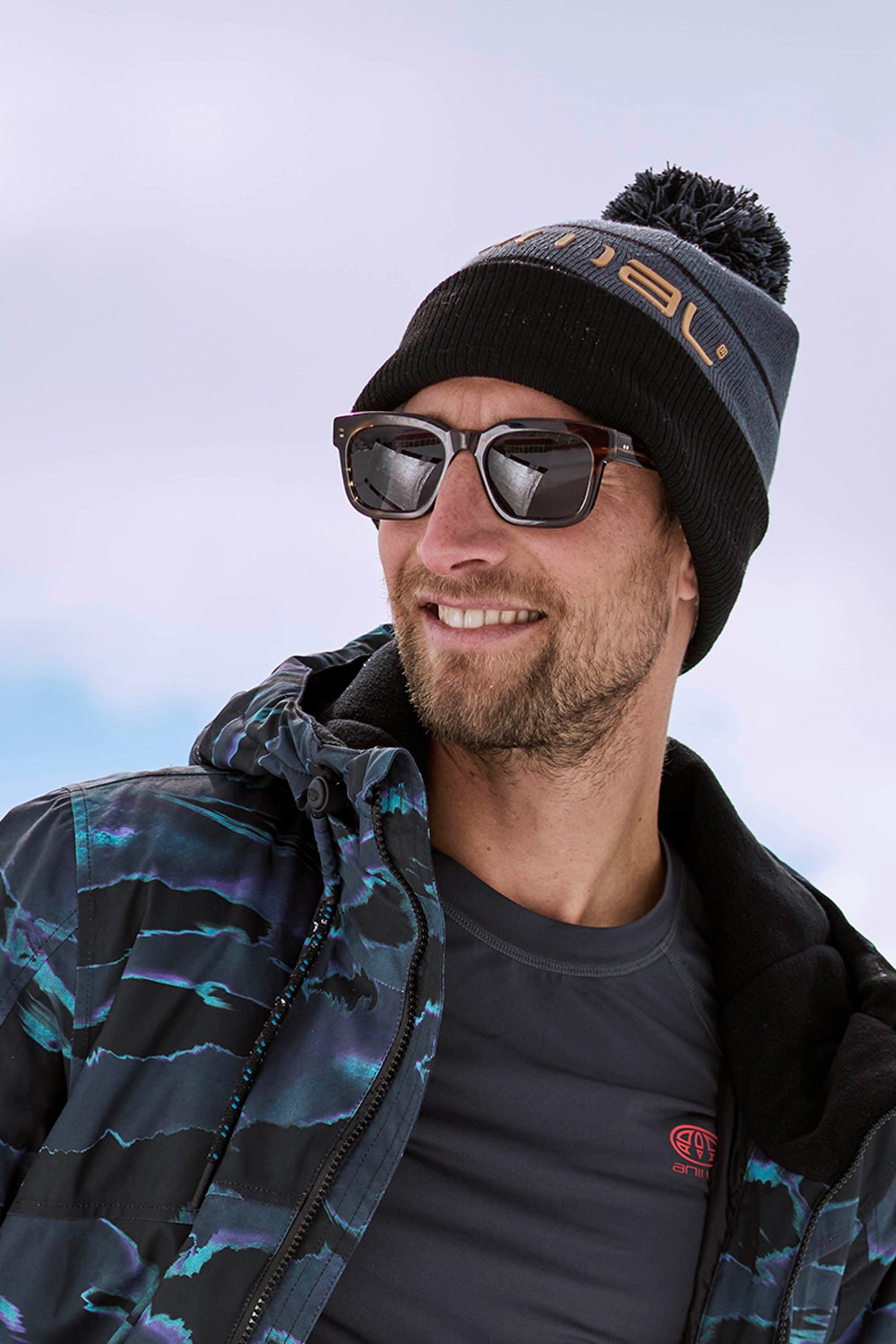 Dylan Herren Ski-Bommelmütze - Grau