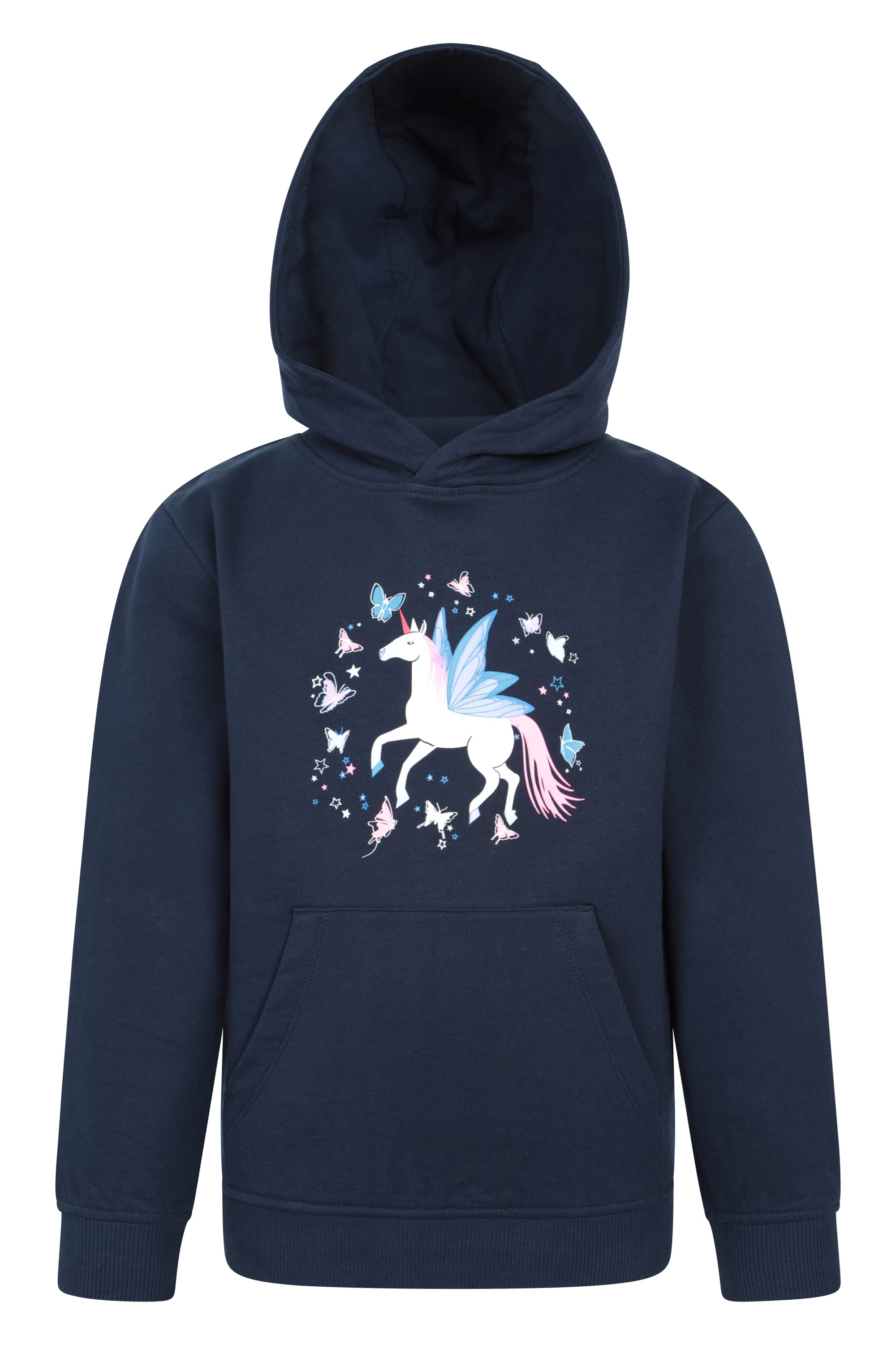 Einhorn Kinder Grafik Hoodie - Marineblau