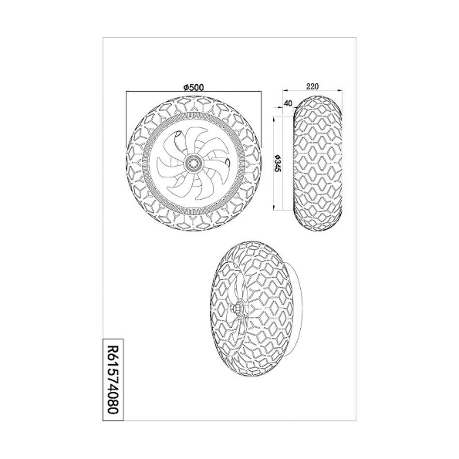 Ventilator Bidar, schwarz/gold, Licht, Fernbedienung, leise
