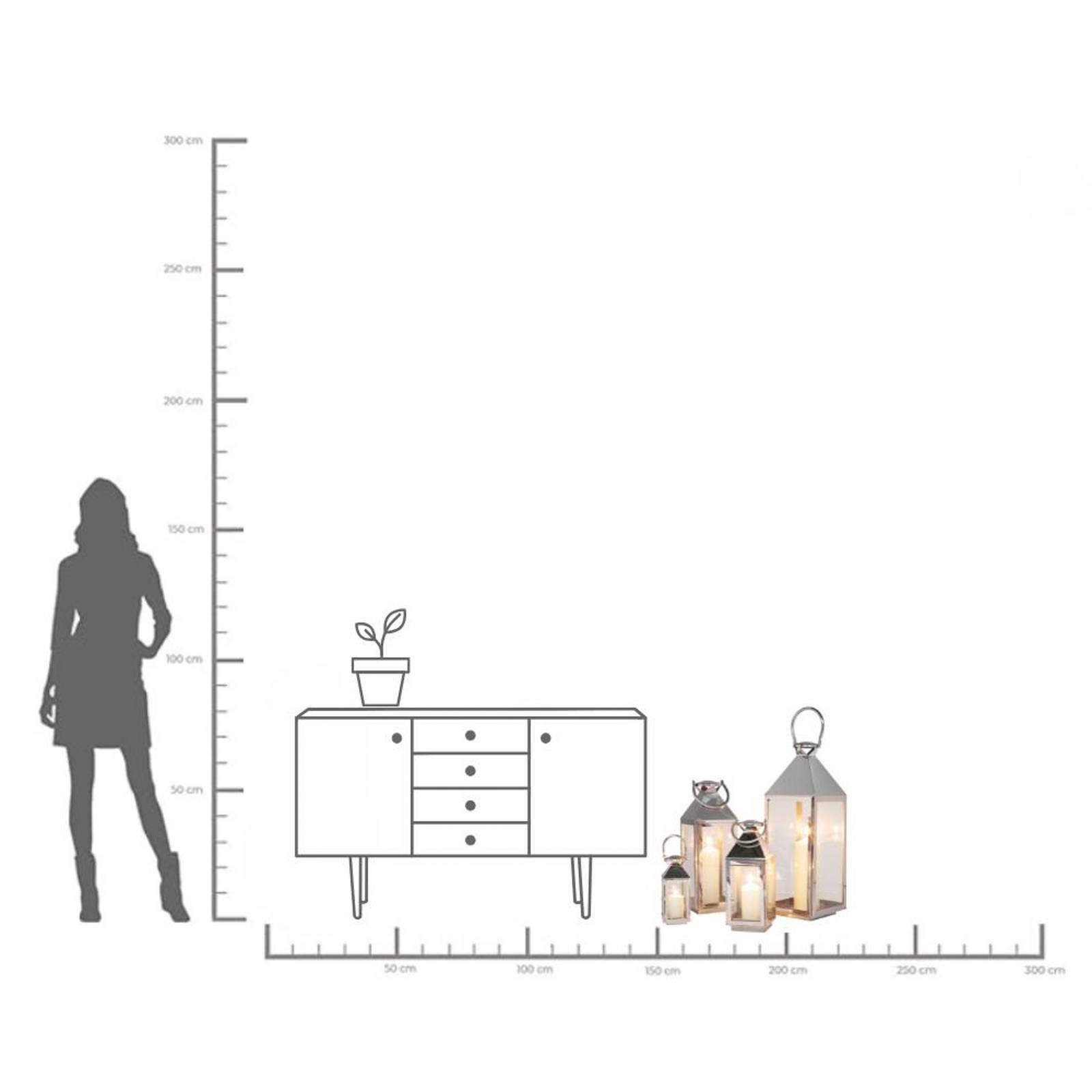 KARE Laterne Giardino silber, 4er-Set, Edelstahl, Glas