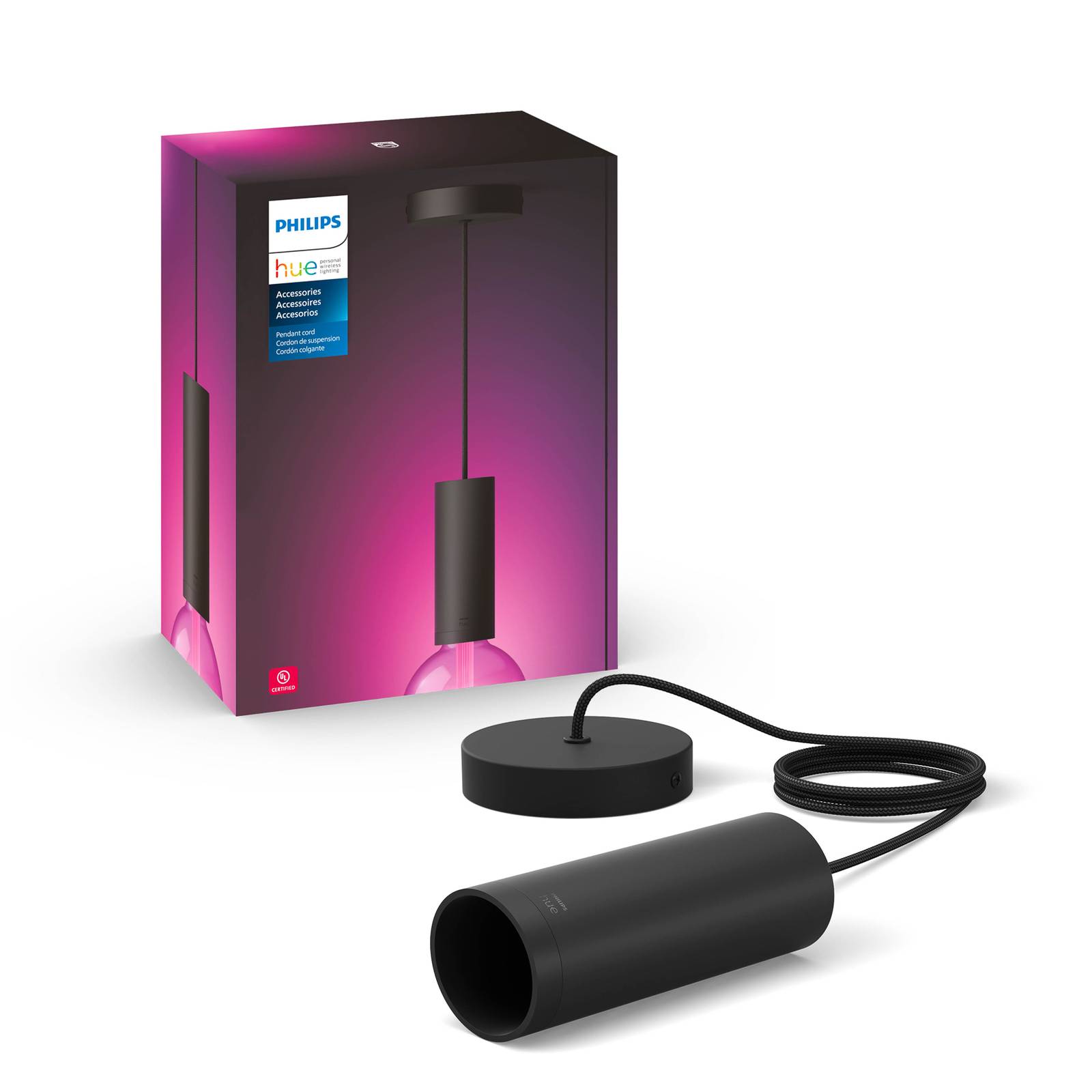 Philips Hue Pendel E27-Fassung, einflammig schwarz