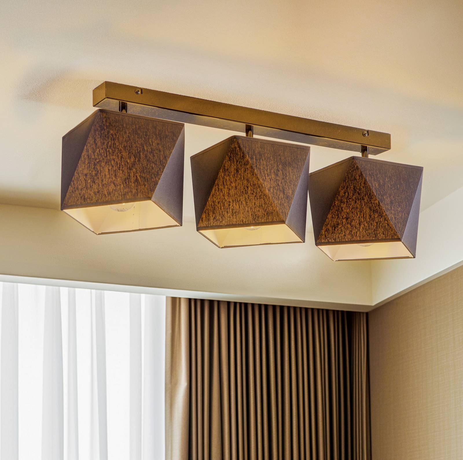 Deckenleuchte Thea, dreiflammig, schwarz