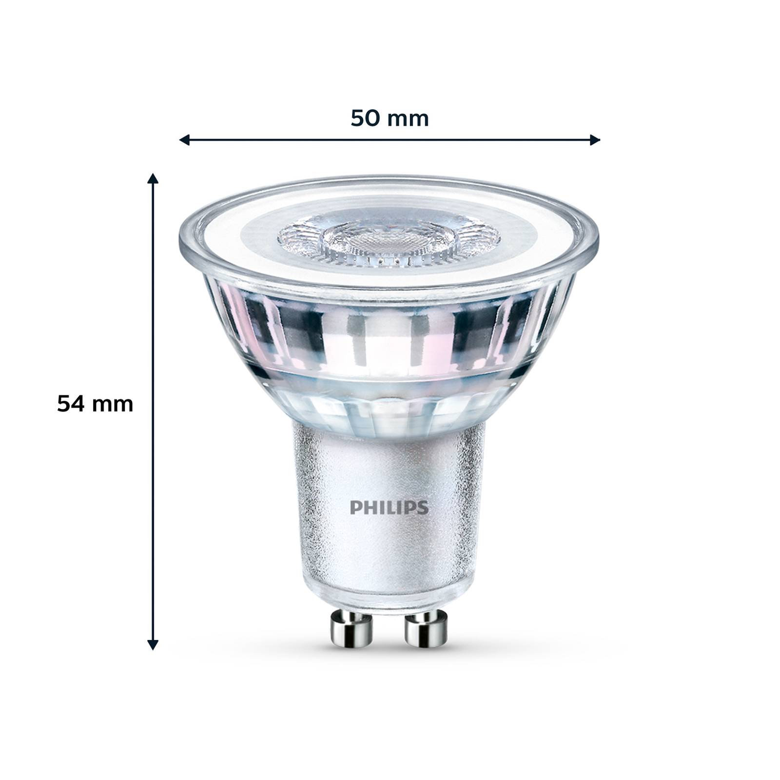 Philips LED-Lampe GU10 4,6W 355lm 827 klar 36° 2er