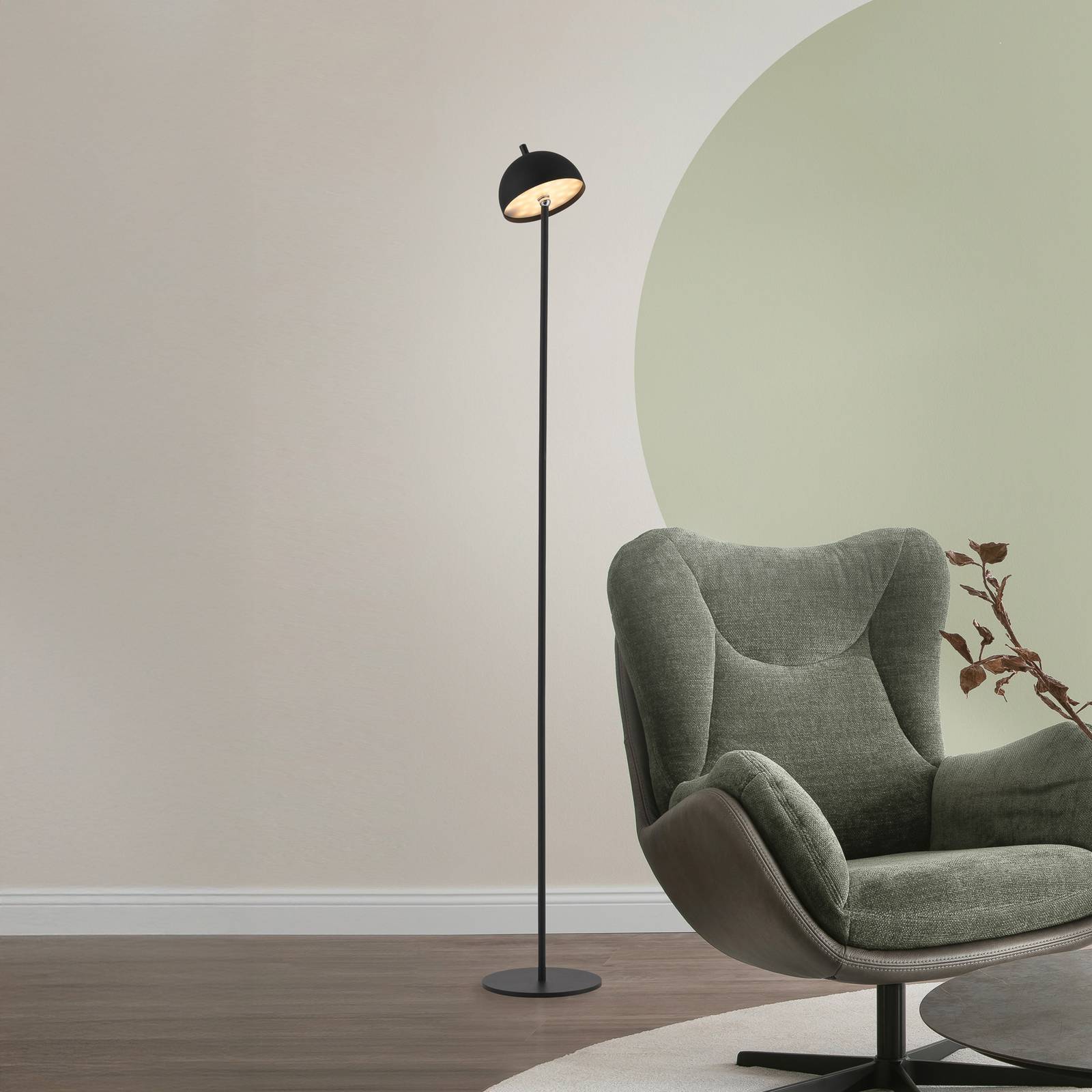 SCHÖNER WOHNEN LED-Akku-Stehlampe Bellies, schwarz, IP54