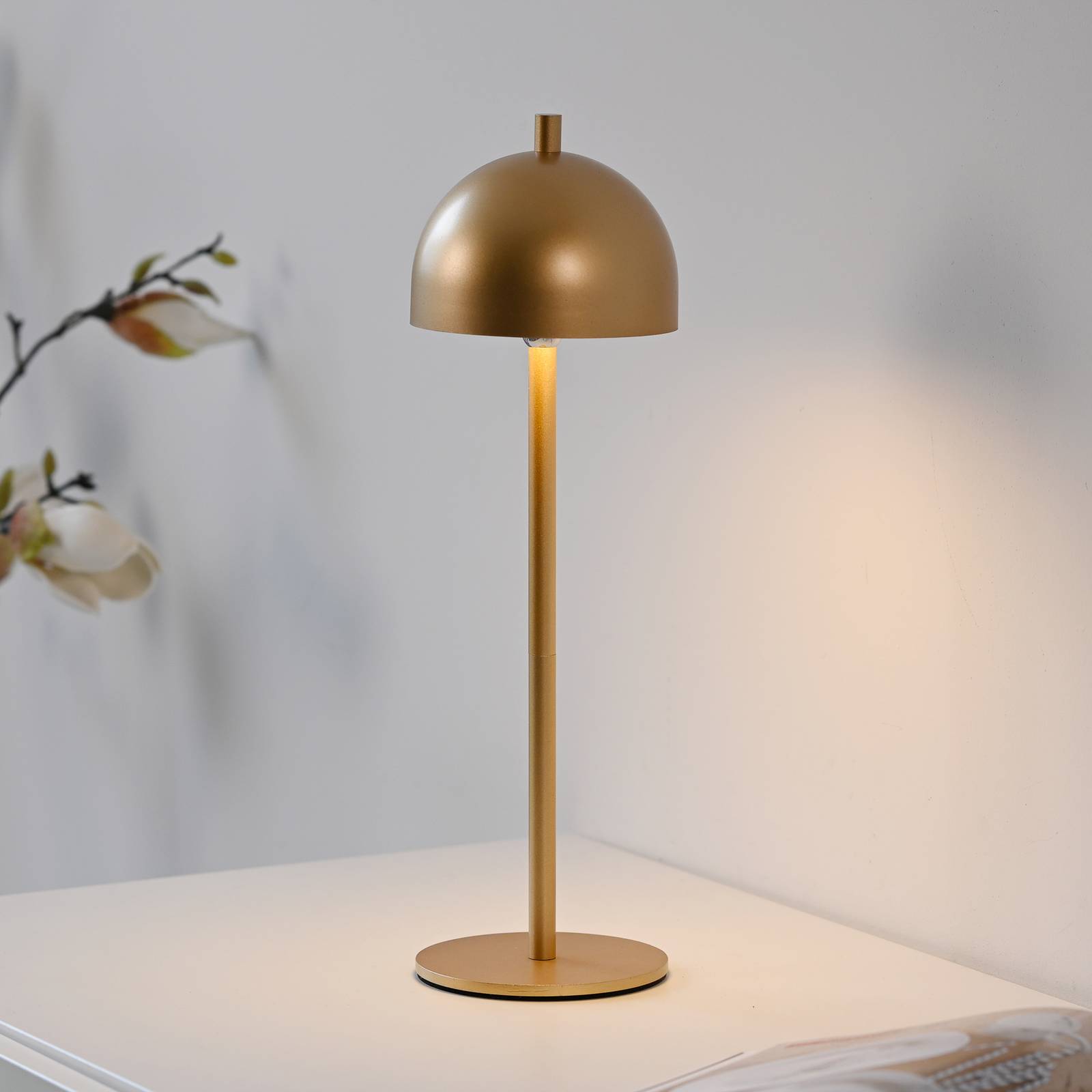 SCHÖNER WOHNEN LED-Akku-Tischlampe Bellies, goldfarben, IP54