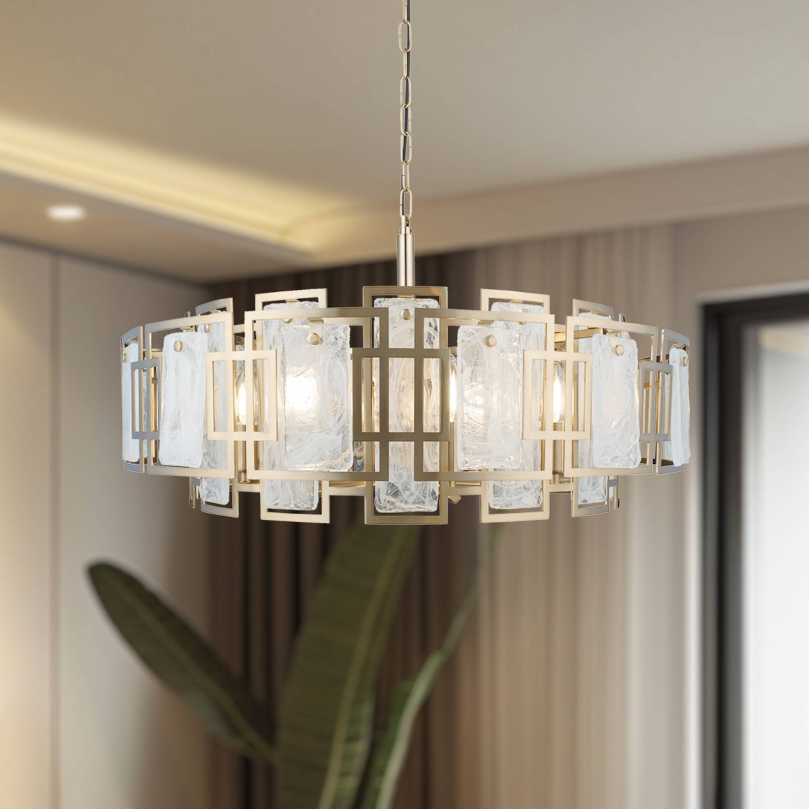 Kronleuchter Karmella, Ø 65 cm messing antik 8-flg