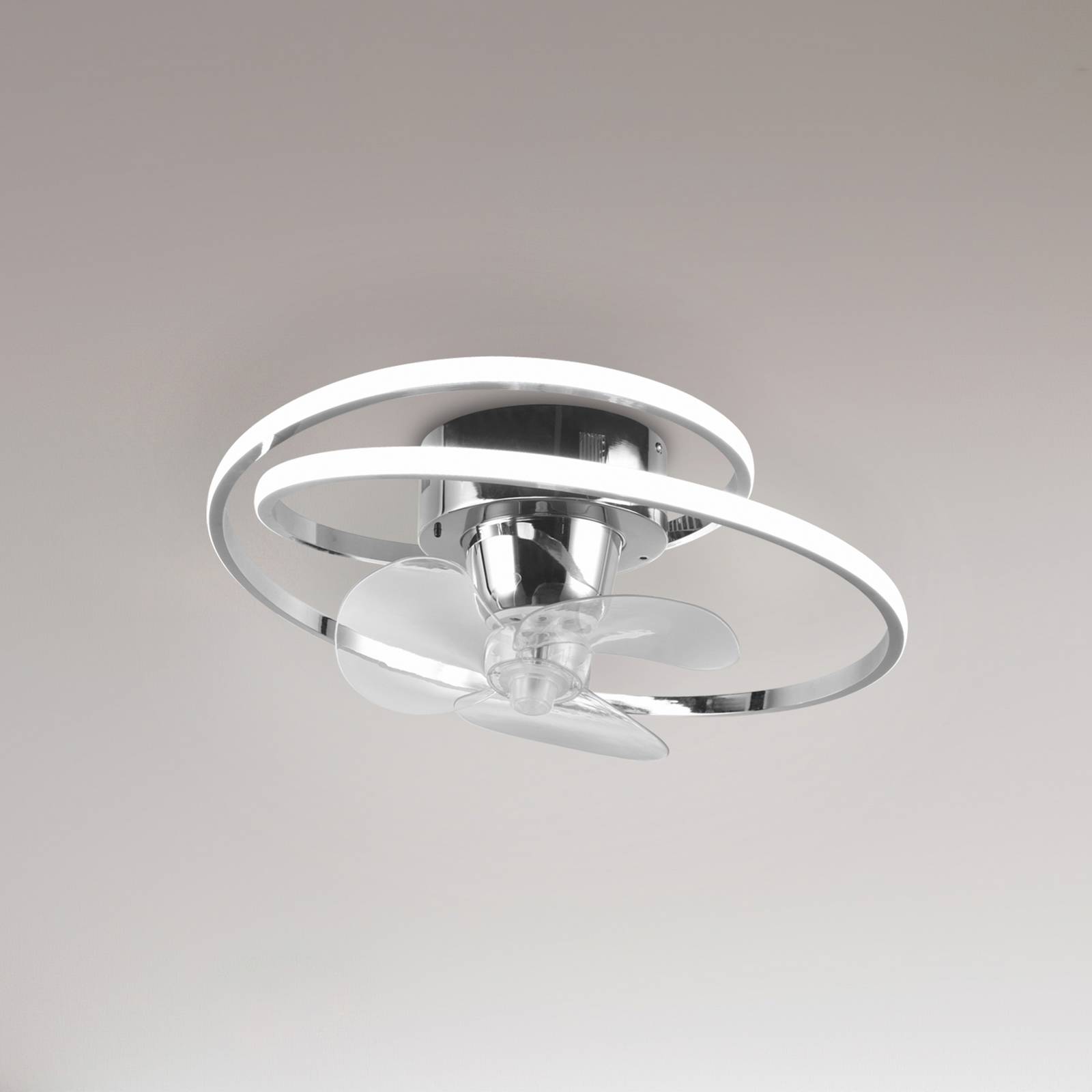 LED-Ventilator Umea, chrom, DC, leise, Ø 50 cm, CCT, Remote