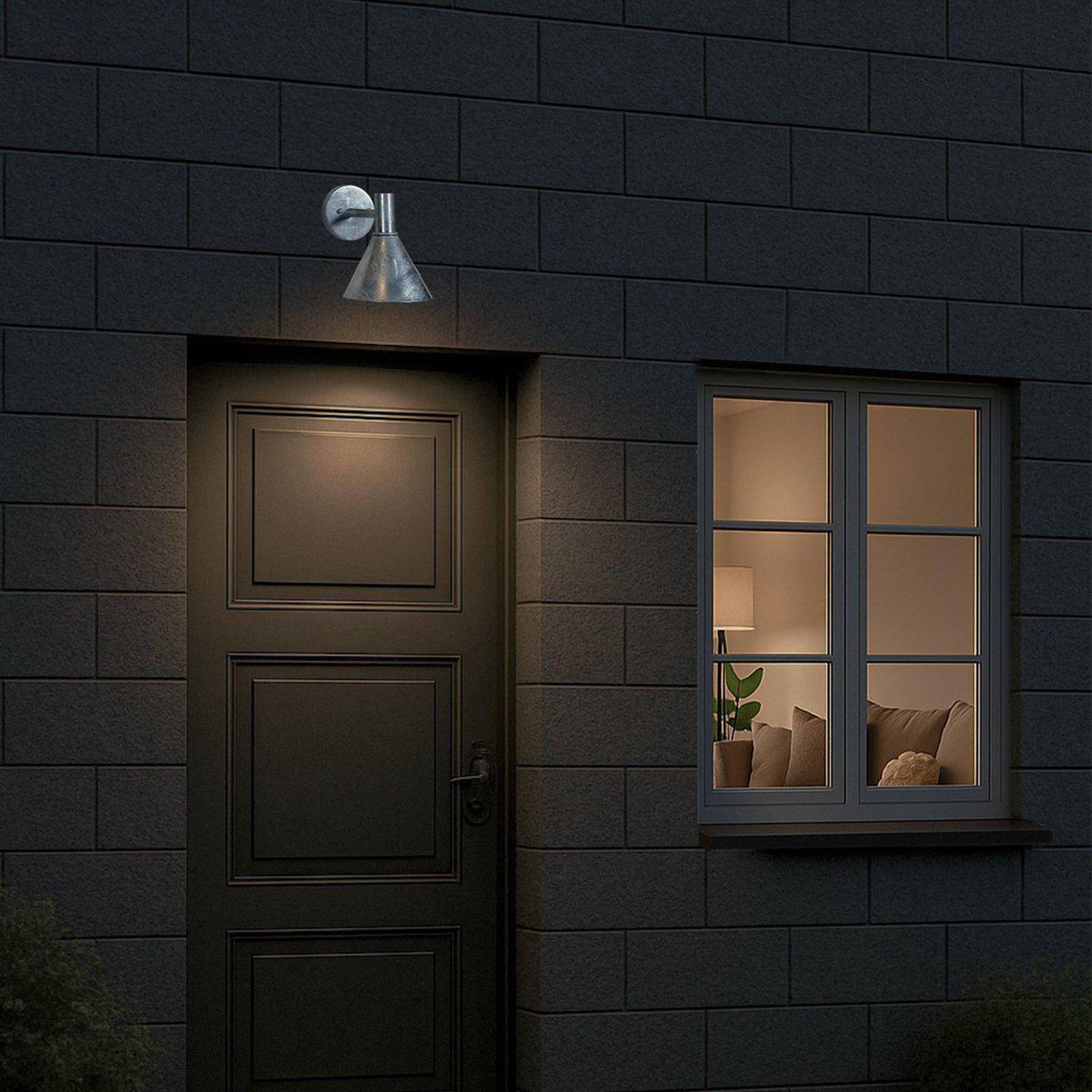 PR Home Außenwandleuchte Mini-Tripp, silberfarben, IP44, E27