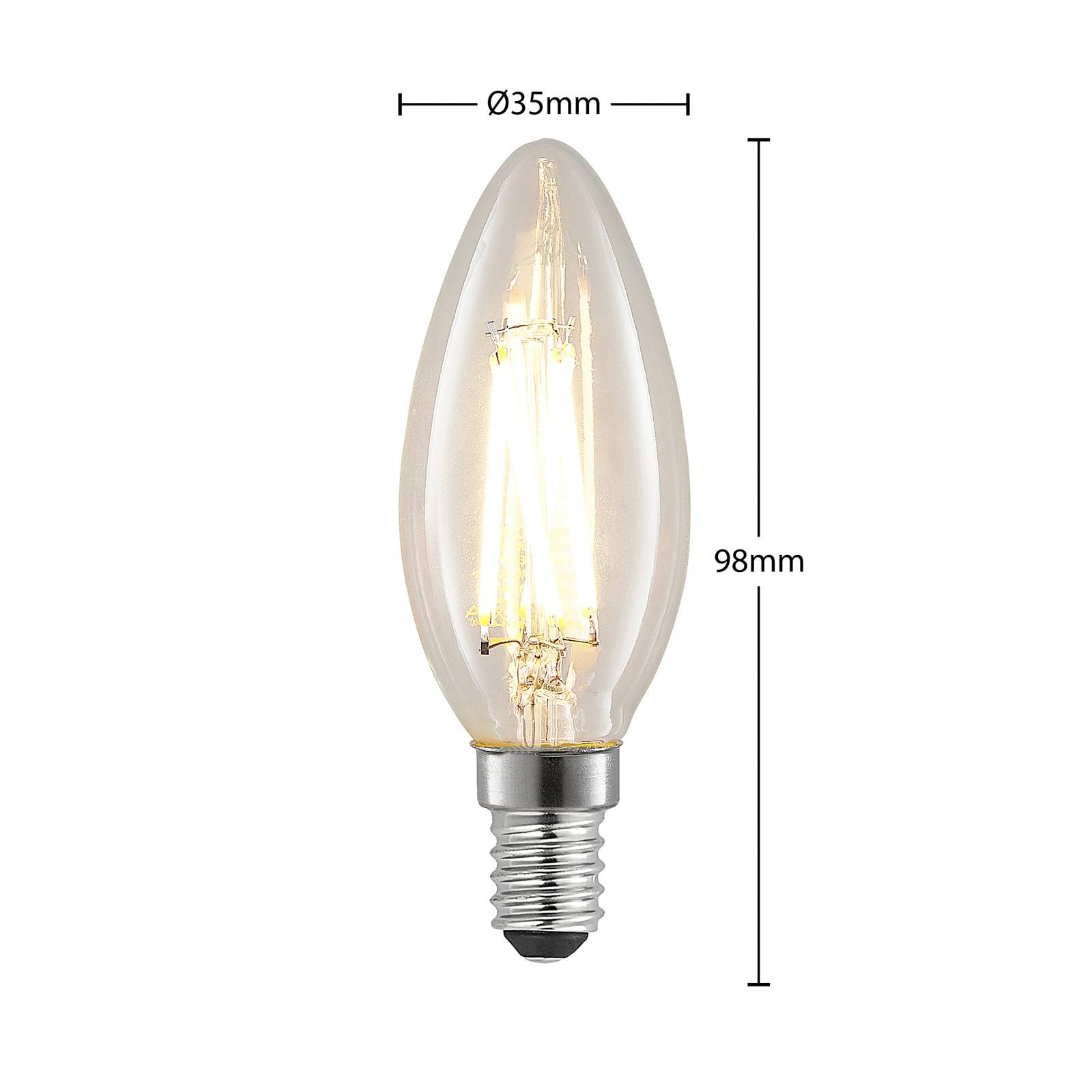 Arcchio LED-Leuchtmittel, Filament, Kerze, E14, 4W, klar