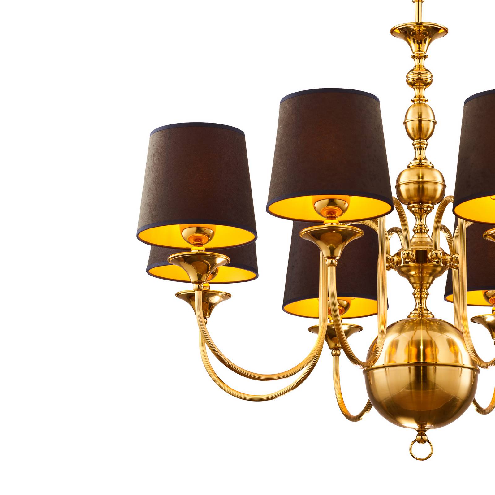 Kronleuchter Baranio, messingfarben/schwarz, Ø 100 cm 8-flg.