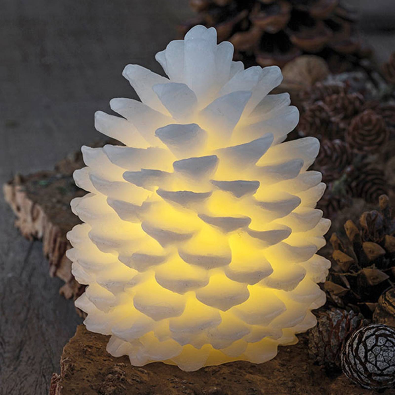 LED-Kerze Clara in Zapfenform, Höhe 14 cm