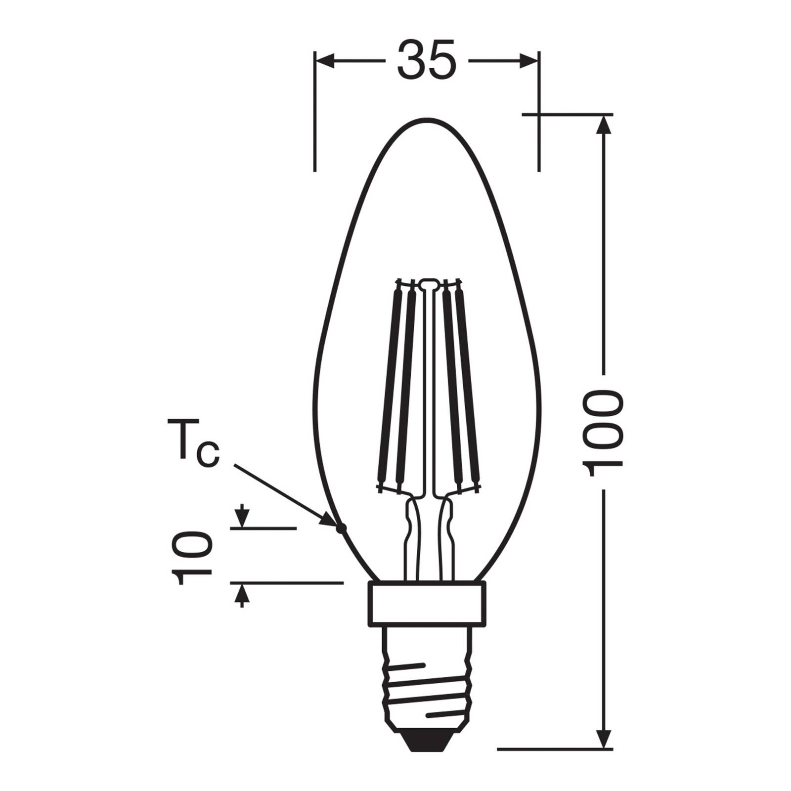 OSRAM LED Kerze matt E14 2,2W 827 EEK A 3er-Pack