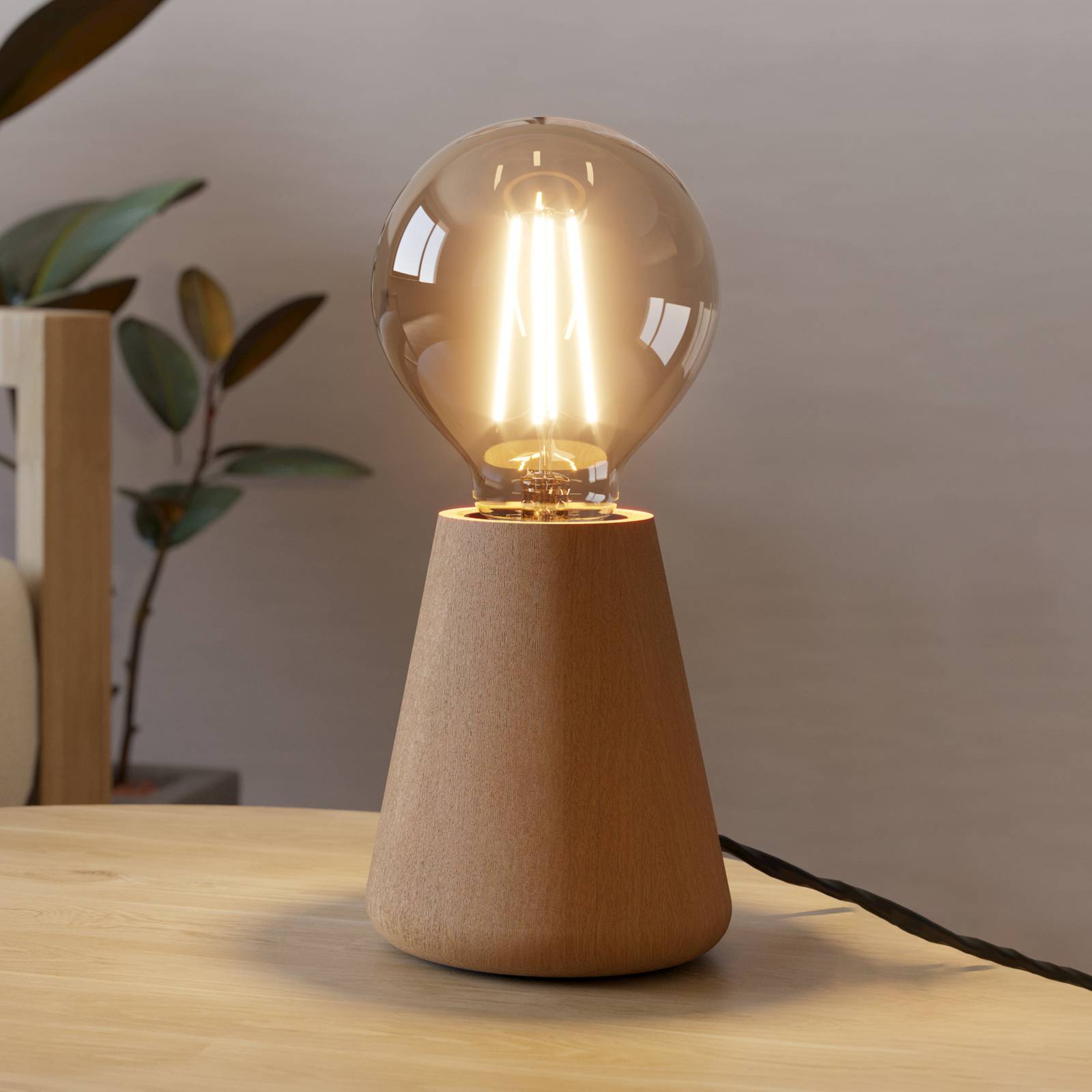 Tischleuchte Asby, holz hell, Höhe 10 cm, Holz