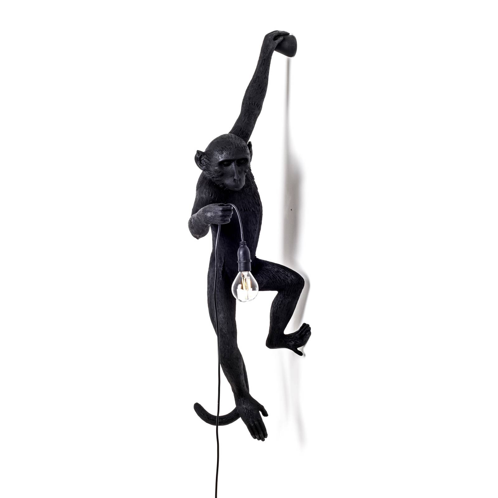 SELETTI Monkey Lamp Deko-Wandlampe links schwarz