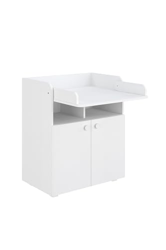 Shefa Wickelkommode 700 - Moderne Babyzimmer Kommode, 47 x 70 x 86 cm Farbauswahl (Weiß)