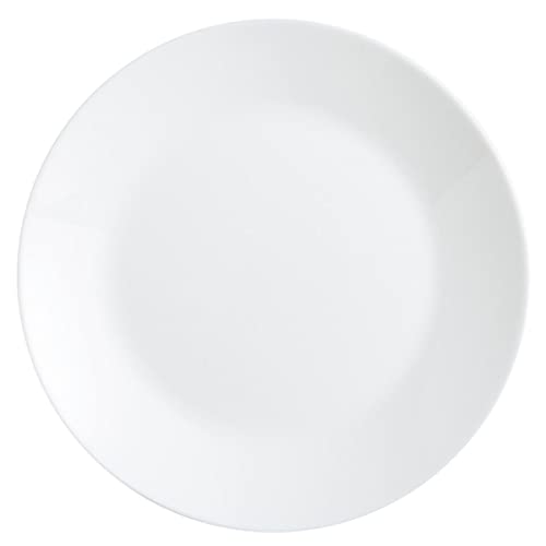 Arcopal Zelie - 12 flache Teller, Opalglas, extra robust, 25 cm, weiß