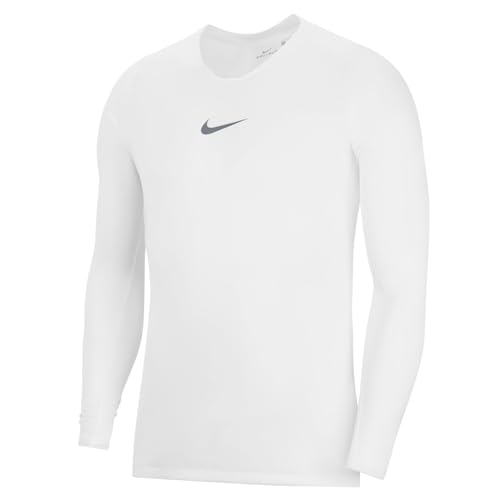 Nike Herren Dri-fit Park første lag Longsleeve, White/Cool Grey, M EU
