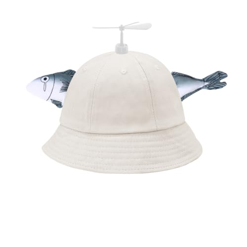 SIEBOLD Fisch mütze mit Propeller,Propeller mütze,Helikopter Cap,Propeller Hut, Lustige mützen,für Erwachsene und Kinder für Karneval Partykostüm Requisiten Partygeschenk