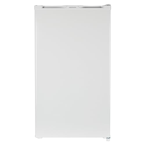 MEDION Kühlschrank mit Eiswürfelfach (90L Gesamt-Nutzinhalt 80L Kühlteil 10L Eiswürfelfach, transparente Gemüseschublade, freistehend, wechselbarer Türanschlag, höhenverstellbare Füße, MD37690)
