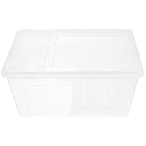 WEKAMOS Großes Terrarium für Amphibien mit Sonnenterrasse und Rampe Robustes Reptilien futterbecken Transparentes Aquarium für Schildkröten und Wasserschildkröten Einfach zu Reinigen und