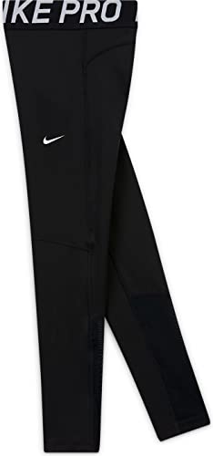 NIKE Mädchen Pro Leggings, Schwarz-Weiss, Large
