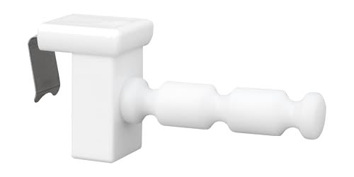 4x Fensterhaken/Dekohaken mit Distanzhalter Weiß - ideal für Fenster- oder Weihnachtsdekoration, jetzt mit verbessertem Universalklipp für Fensterdicke 10-27mm