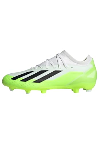 adidas Unisex X Crazyfast.3 Firm Ground Boots Fußballschuhe, Cloud White/Core Black/Lucid Lemon, 46 EU