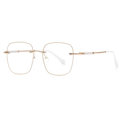 KAEOISFU Übergroße Stilvolle Lesebrille für Damen, Glänzende Rahmen Anti-Blaulicht-Lesebrille, Mode designer Schutz Lesegerät, Blendschutz Brille