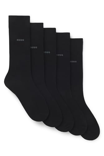BOSS Herren 5p Uni Color Cc Herrensocken, Black1, 43-46 EU