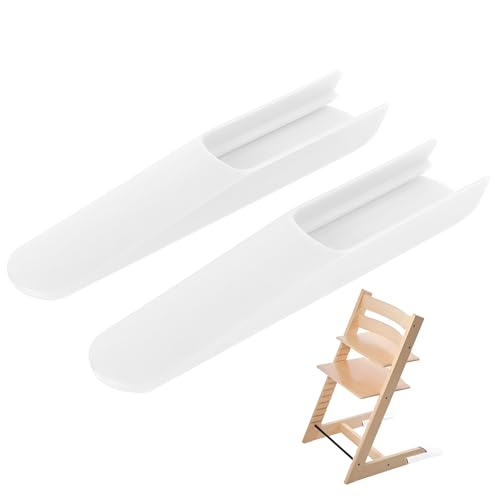 2 Stück Kinderhochstuhl Füße Für Tripp Trapp Hochstuhl,Erweitertes Gleiterset Kompatibel, Kinderhochstuhl Zubehör-Kippschutz,Rutschfeste Verlängerung Beinpolster, Für Babystuhl Hochstuhl (Weiß)