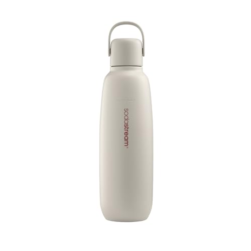 SodaStream 0,9L Fizz&go COOL Metallflasche Sand | Spülmaschinengeeignet | Kompatibel mit Duo, E-Duo, Terra UVM. | Hält bis zu 12 Stunden warm & kalt | BPA-frei | 1er-Pack