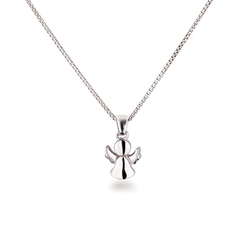 Schöner-SD Anhänger Kleiner Engel mit Kette 38cm - 43cm 925 Silber Schutzengel glänzend poliert