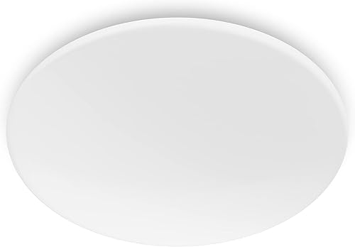 Philips LED Moire Deckenleuchte, 17W, 1700lm, warmweißes Licht (2700K), Nickel, Weiß