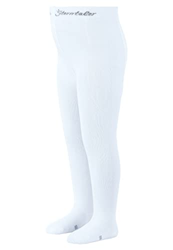 Sterntaler Mädchen Uni Strumpfhose, Weiß, 122-128 EU