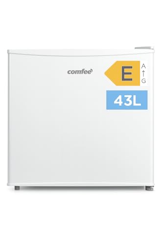 Comfee RCD50WH2(E) Mini Kühlschrank / 43L Kühlbox mit Eisfach/Kühlschrank Klein für Zimmer & Büro/Schnelle Kühlung in der Chiller Box/Temperaturregelung/Verstellbare Füße / 80 kWh/Jahr/Weiß