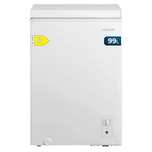 Cecotec Horizontal-Gefrierschrank 99L Bolero CoolMarket Chest 99M Weiß D. Korb mit Griffen, Mechanische LED-Steuerung, UltraContact D-Cool, Dual-Funktion, ZeroG-Tür (80º-30º), Fast Freezing, Kompakt